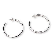 Colleen Lopez Sterling Silver Semi Precious Gemstone Hoop Earrings