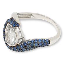 Colleen Lopez Sterling Silver White Topaz and Sapphire Ring