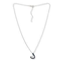 Colleen Lopez Sterling Silver White Topaz and Sapphire Necklace