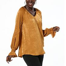 Colleen Lopez Studded Balloon Sleeve Blouse