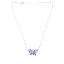 Colleen Lopez Tanzanite and White Zircon Butterfly Necklace