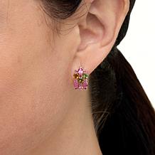 Colleen Lopez Triple Row Oval and Round Exotic Gemstone Earrings