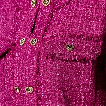 Colleen Lopez Tweed Jacket with Decorative Heart Buttons