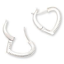 Colleen Lopez White Diamond Heart Hoop Earrings