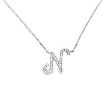 Colleen Lopez White Diamond Initial Drop Chain Necklace