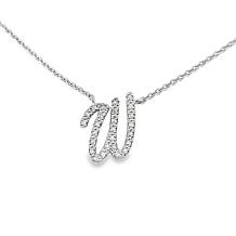 Colleen Lopez White Diamond Initial Drop Chain Necklace