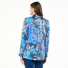 Colleen Lopez Woven Blazer with Zippered Sleeve Detail