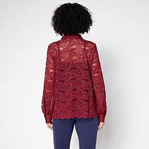 Colleen Lopez Woven Lace Button-Front Shirt