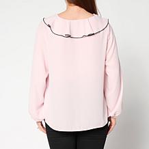 Colleen Lopez Woven Ruffled Blouse