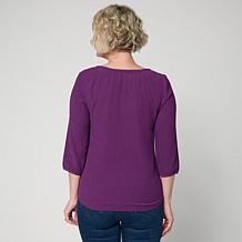 Comfort Code Crinkle Crepe Split V Top 
