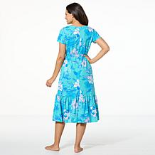 Comfort Code Jersey Knit Belted Tiered-Hem Midi Dress
