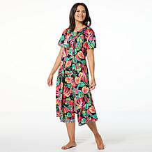Comfort Code Peached Jersey Knit Belted Wrap Robe