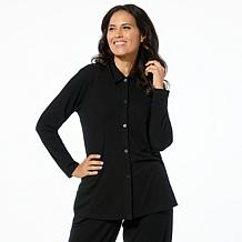 Comfort Code Ribbed Knit Collared Cardigan Top