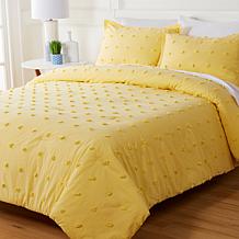 Concierge Collection 100% Cotton Tufted Dot Comforter Set