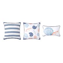 Concierge Collection 3-piece Cotton Coastal Printed Pillow Set