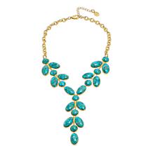 Connie Craig Carroll Goldtone Composite Turquoise Y-Necklace