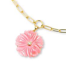 Connie Craig Carroll Jewelry 18" Shell Flower Pendant Necklace