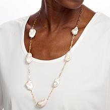 Connie Craig Carroll Jewelry Baroque Cultured Pearl Station Necklace