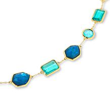 Connie Craig Carroll Jewelry Beryyl Blue Gem Doublet Station Necklace