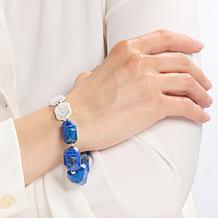 Connie Craig Carroll Jewelry Cultured Pearl and Lapis Stretch Bracelet