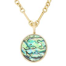 Connie Craig Carroll Jewelry Lilly Oval Shell Pendant with Necklace