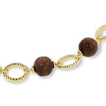Connie Craig Carroll Jewelry Millie 28" Wood Bead Station Necklace