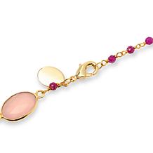 Connie Craig Carroll Rose Quartz and Red Corundum Necklace