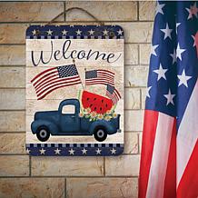 Courtside Market Celebrate 250 Blue Truck 12x16" Artboard with Twine
