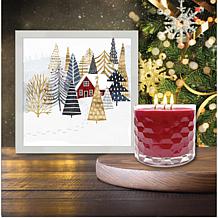 Courtside Market Christmas Chalet Artboard & 13.5 oz. 3-Wick Candle