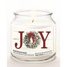 Courtside Market Christmas Joy Candle Glass Jar with Silver Lid