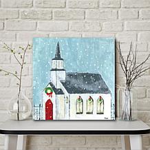 Courtside Market Christmas Night 30x30 Canvas Wall Art