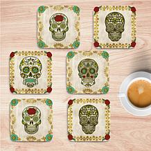 Courtside Market Day of the Dead I 4" x 4" Coaster Set
