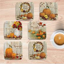 Courtside Market Give Thanks 6-piece Ceramic Coaster Set
