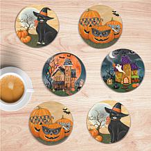 Courtside Market Haunting Halloween 4"x 4" Coaster Set