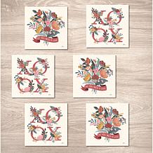 Courtside Market Love Letters VII 4x4 6 Piece Ceramic Coaster Set