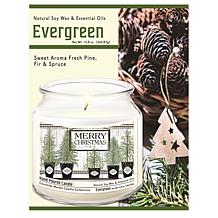 Courtside Market Merry Christmas Wax Candle with Brushed Silver Lid