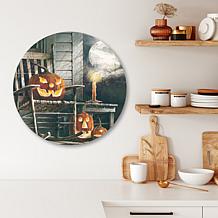 Courtside Market Night Watchman 15"x 15" Circular Panel