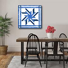 Courtside Market Quilt Square Blue & White 3 Canvas Wall Art - 30x30"