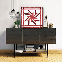 Courtside Market Quilt Square Red & White 3 Canvas Wall Art - 24 x 24"