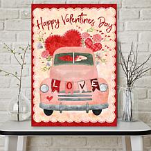 Courtside Market Valentine Truck 12x18 Canvas Wall Art