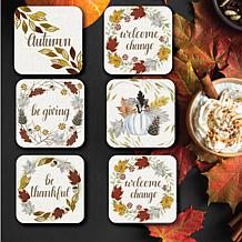 Courtside Market Welcome Change 6-piece Ceramic Coaster Set