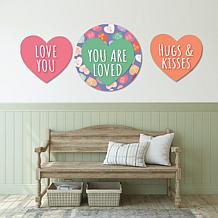Courtside Market You are Loved Candy Hearts 3-Piece ArtBoard Set