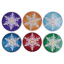 Craft Buddy Crystal Art 6-piece Snowflake Coasters Kit