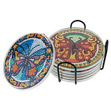 Craft Buddy Crystal Art Butterfly Coasters - Set of 6