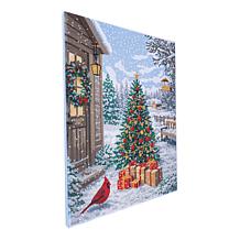 Craft Buddy Crystal Art Cardinal and Tree Winter Scene Canvas Kit