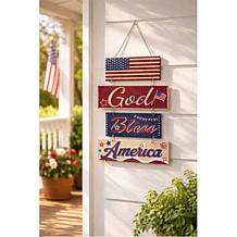 Craft Buddy Crystal Art God Bless America 12" x 24" Hanging Sign Kit