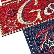 Craft Buddy Crystal Art God Bless America 12" x 24" Hanging Sign Kit