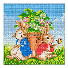 Craft Buddy Crystal Art Peter Rabbit Family and Flower Pot 2pk Canv...