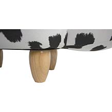Critter Sitters 15" Black and White Cow Animal-Shaped Storage Ottoman 