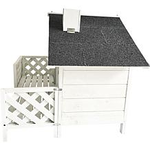 CritterSitters 27" Tall Outdoor Raised Pet House with Porch - White
